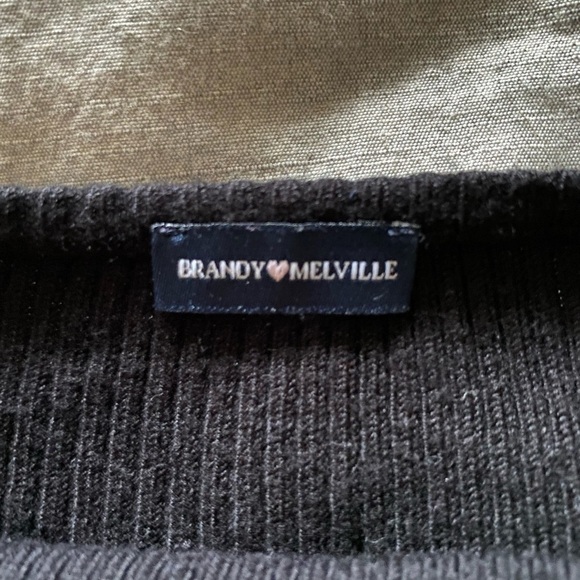 Brandy Melville black tank. Cropped, ribbed tank, small/medium. - Picture 2 of 4